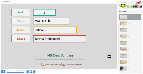 3.Sınıf Matematik Tartma Problemleri Sunusu