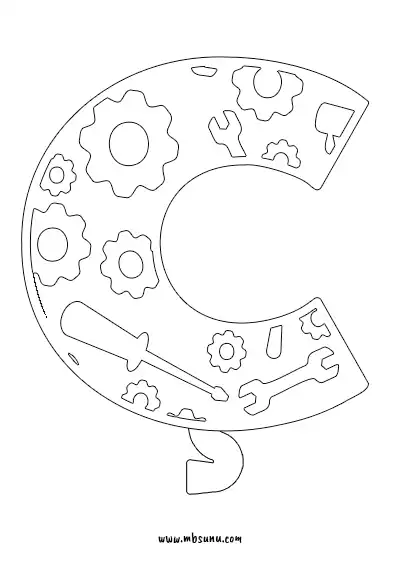 Boyamaya Uygun Png Ç Harfi - Model 2