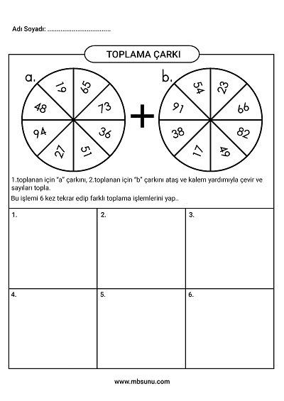 2.Sınıf Matematik - Toplama Çarkı