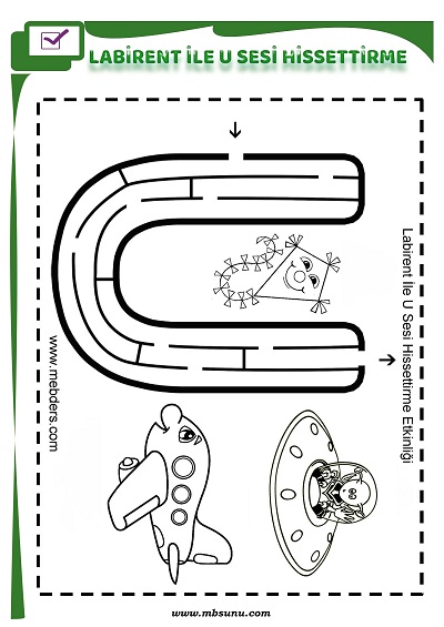 1. Sınıf İlk Okuma Labirent İle U Sesi Hissettirme Etkinliği