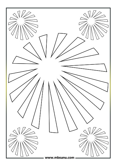 Basit mandala boyama 16