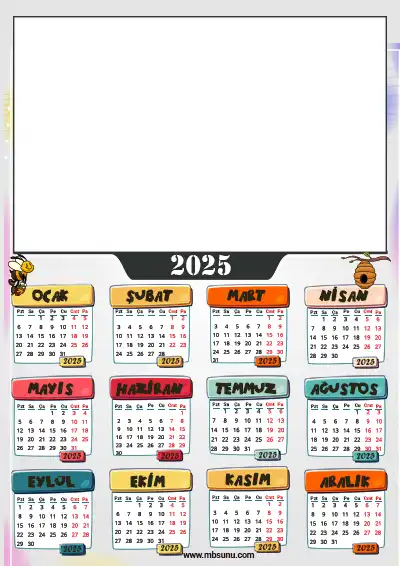 Fotoğraf Çerçeveli 2025 Takvimi