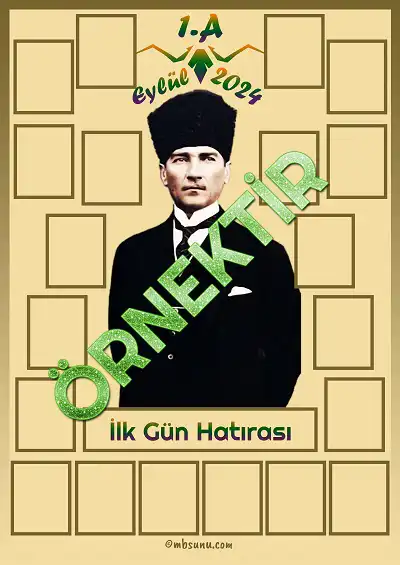 Model 1 - 2024 - Fotoğraflı İlk Gün Hatırası Posteri (1A - 20 Kişilik)