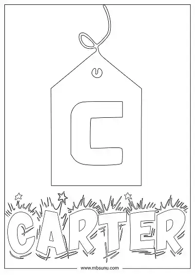 Coloring Page For Name - Carter