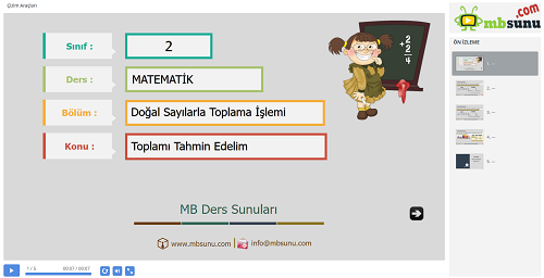 2.Sınıf Matematik Toplamı Tahmin Etme Sunusu