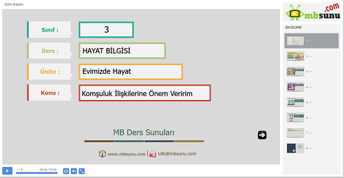 3.Sınıf Hayat Bilgisi Komşuluk İlişkilerine Önem Veririm Sunusu