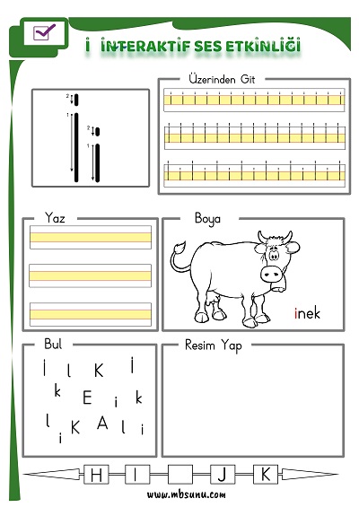 1. Sınıf İlk Okuma İnteraktif İ Sesi Etkinliği