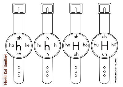 1. Sınıf İlk Okuma H Sesi - Harfli Kol Saati Etkinliği