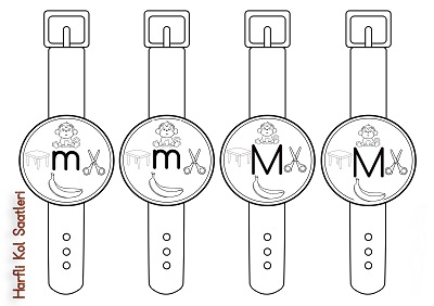 1. Sınıf İlk Okuma M Sesi - Harfli Kol Saati Etkinliği