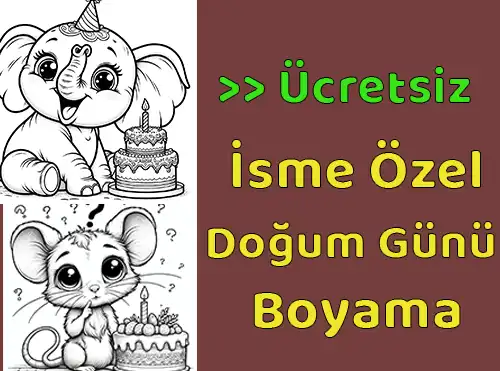 İsme Özel Doğum Günü Boyaması - Utku