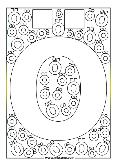 Desenli Ö Harfi Boyama Sayfaları
