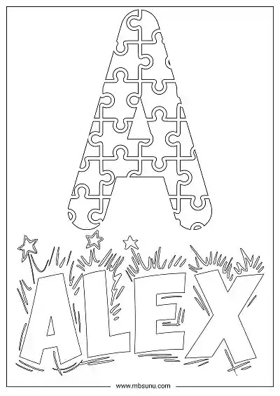 Coloring Page For Name - Alex