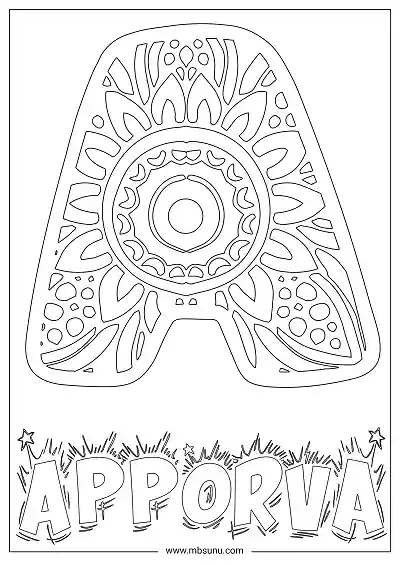 Coloring Page For Name - Apporva