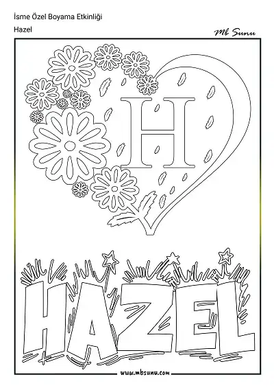 İsme Özel Boyama Etkinliği - Hazel