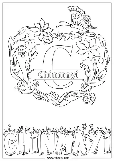 Coloring Page For Name - Chinmayi