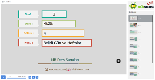 3.Sınıf Müzik Belirli Gün ve Haftalar Sunusu