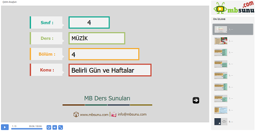 4.Sınıf Müzik Belirli Gün ve Haftalar Sunusu