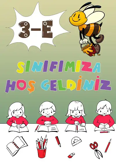 Model 4, 3-E Sınıfı İçin Arılı Sınıfımıza Hoş Geldiniz Posteri - 50x70