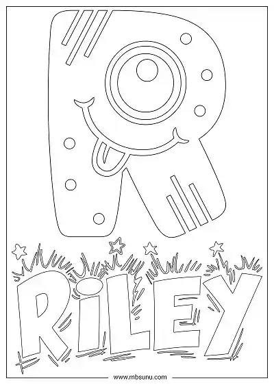 Coloring Page For Name - Riley