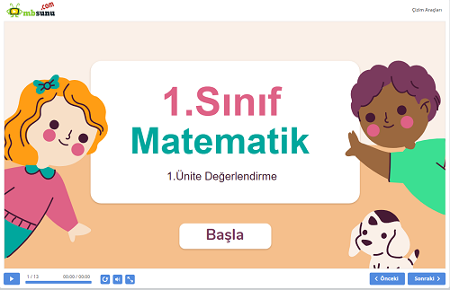 1.Sınıf Matematik 1. Ünite Değerlendirme Sunusu