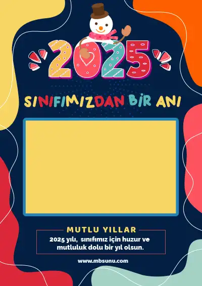 Yeni Yıl Çerçeveli Sınıf Hatırası Posteri