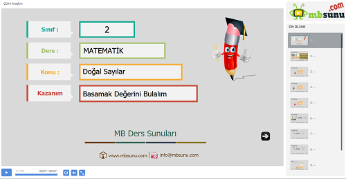 2.Sınıf Matematik Basamak Değerini Bulalım Sunusu