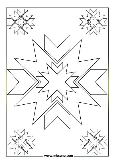 Basit mandala boyama 12