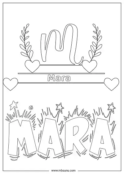 Coloring Page For Name - Mara