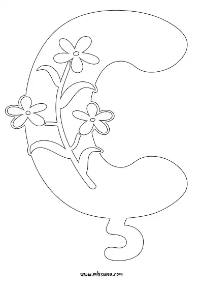 Boyamaya Uygun Png Ç Harfi - Model 25