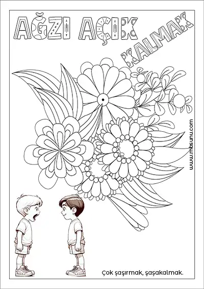 Desenli Deyim Boyama - Ağzı Açık Kalmak