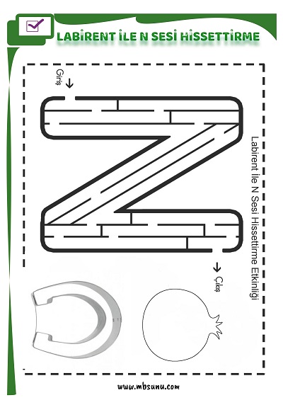 1. Sınıf İlk Okuma Labirent İle N Sesi Hissettirme Etkinliği