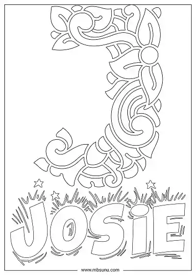 Coloring Page For Name - Josie