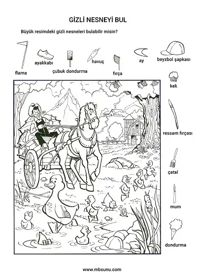 Ördek ve Ailesi - Gizli Nesneyi Bulma Etkinliği