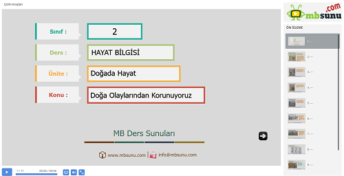 2.Sınıf Hayat Bilgisi Doğa Olaylarından Korunuyoruz Sunusu