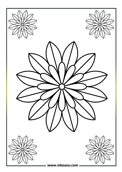 Basit mandala boyama 15