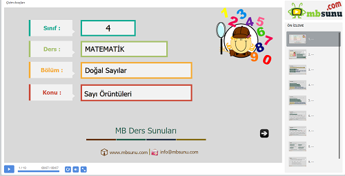 4.Sınıf Matematik Sayı Örüntüleri Sunusu