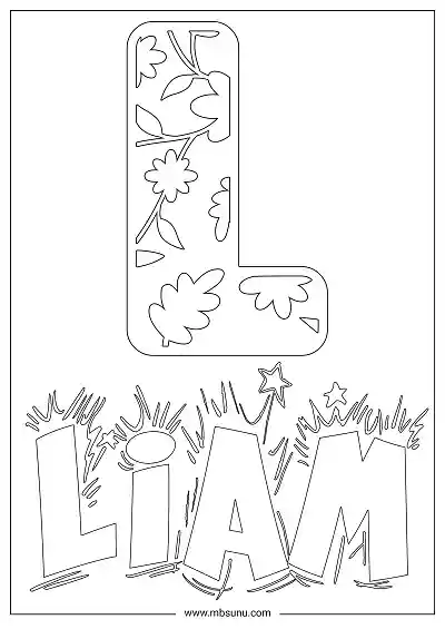 Coloring Page For Name - Liam