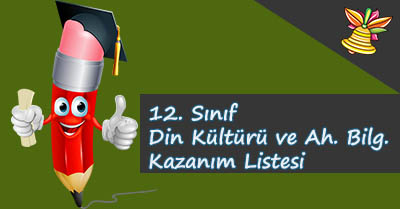 12. Sınıf Din Kültürü ve Ahlak Bilgisi Kazanım Listesi