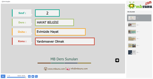 2.Sınıf Hayat Bilgisi Yardımsever Olmak Sunusu