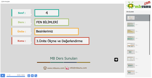 4.Sınıf Fen Bilimleri 3. Ünite Ölçme ve Değerlendirme Sunusu