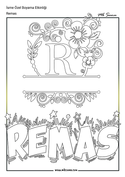 İsme Özel Boyama Etkinliği - Remas