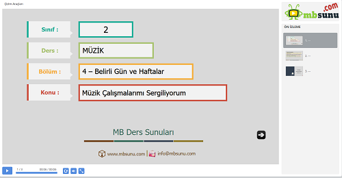 2.Sınıf Müzik - Müzik Çalışmalarımı Sergiliyorum Sunusu