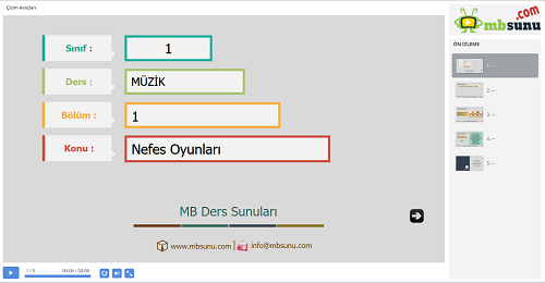 1.Sınıf Müzik Nefes Oyunları Sunusu