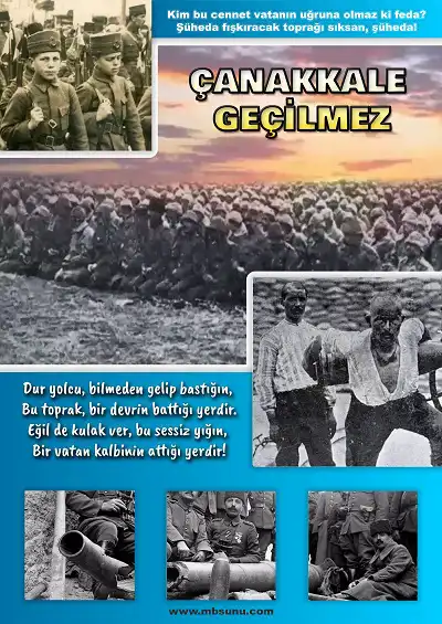 Şehitler Günü İçin Çanakkale Geçilmez Posteri