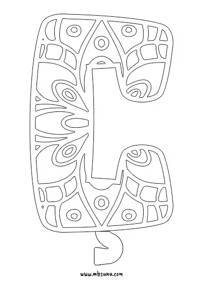 Boyamaya Uygun Png Ç Harfi - Model 4