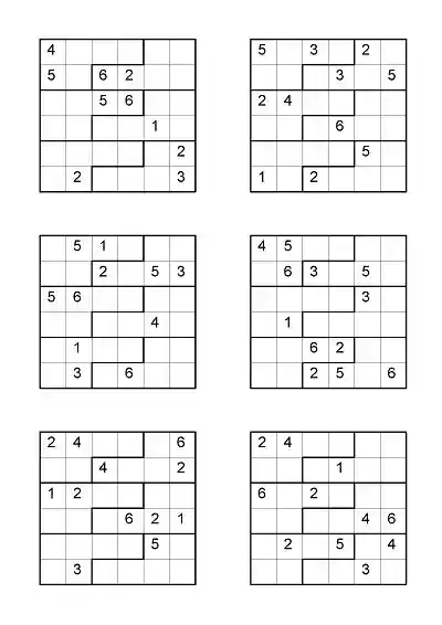 Figürlü Sudoku Etkinlikleri (6x6) - Seviye 2