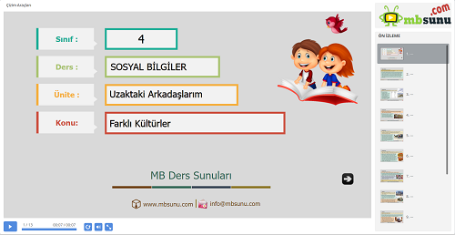 4.Sınıf Sosyal Bilgiler Farklı Kültürler Sunusu