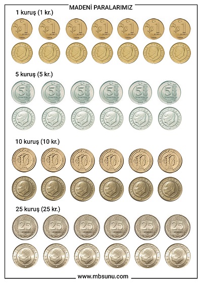 Madeni ve Kağıt Paralarımız Şablonları