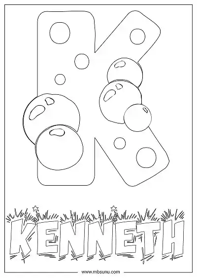 Coloring Page For Name - Kenneth