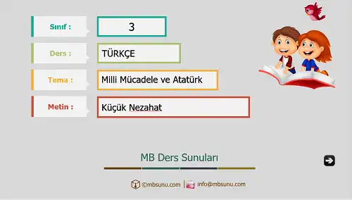3. Sınıf Türkçe - Etkinlik ve Cevaplarıyla Küçük Nezahat Ders Sunusu